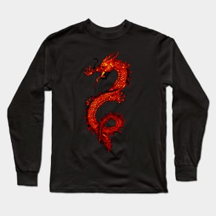 Red Dragon - Asian Dragon Long Sleeve T-Shirt